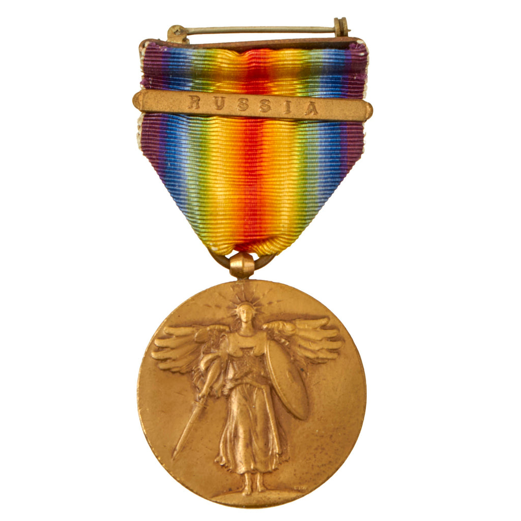 Original U.S. WWI North Russian Polar Bear Expedition Victory Medal with “Russia” Bar Original Items