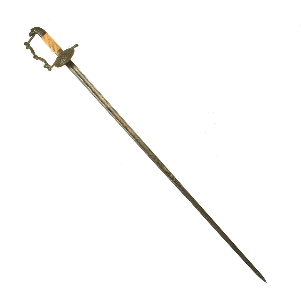 Original U.S. M1821 Regulation Infantry Officer's Eagle Head Pommel Sword with Checkered Bone Grips & Eagle Chape Original Items