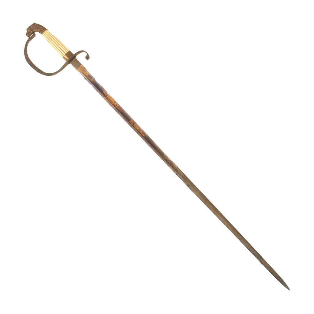 Original U.S. 1830s Militia Officer’s Sword with Fire-Blued Gold-Inlaid Blade by Horstmann with Weyersberg-Made Blade Original Items