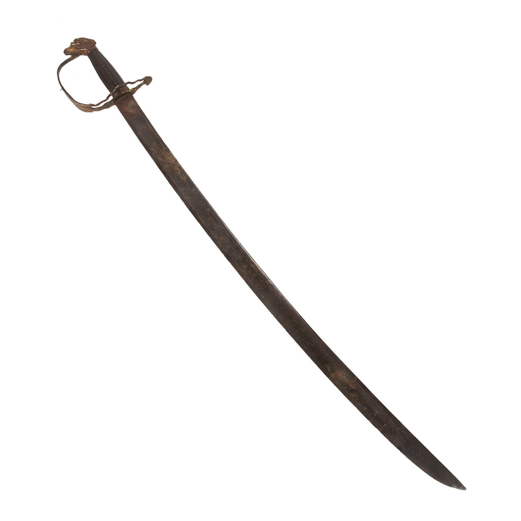 Original U.S. War of 1812 Artillery Officers’ Eagle Head Pommel Saber with Wavy Stirrup Hilt & Dark Horn Grip - Ca. 1805 Original Items