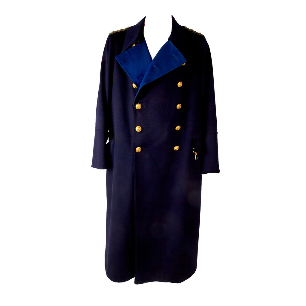 Original German WWII Kriegsmarine Navy Generaladmiral Officer's Navy Blue Wool Greatcoat with Dagger Hanger Original Items