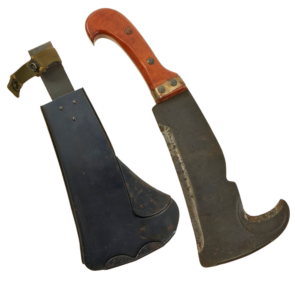 Original U.S. WWII Woodman's Pal 681 Survival Axe by Victor Tool with Steel Belt Carrier Scabbard Original Items