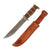 Original WWII Large EG Waterman EGW Stacked Leather Grip Fighting Knife with Custom Handle & Sheath Original Items