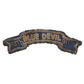 Original U.S. WWII 88th “Blue Devil” Infantry Division Italian-Made Bullion Blue Devil Scroll Rocker