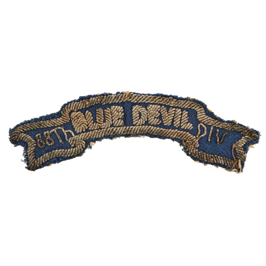 Original U.S. WWII 88th “Blue Devil” Infantry Division Italian-Made Bullion Blue Devil Scroll Rocker Original Items