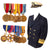 Original U.S. WWII Medal Racks of Admiral Andrew McBurney Jackson, Jr. with 1960s Coat & Bancroft Cap as Displayed in Museum - Engraved DFC, LM, & Navy DSM Original Items