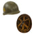 Original WWII U.S. 103rd Infantry Division Painted Rear Seam Swivel Bale M1 Helmet with Seaman Paper Company Liner - Occupation Painted Original Items