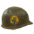 Original WWII U.S. 103rd Infantry Division Painted Rear Seam Swivel Bale M1 Helmet with Seaman Paper Company Liner - Occupation Painted Original Items