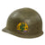 Original WWII U.S. 103rd Infantry Division Painted Rear Seam Swivel Bale M1 Helmet with Seaman Paper Company Liner - Occupation Painted Original Items