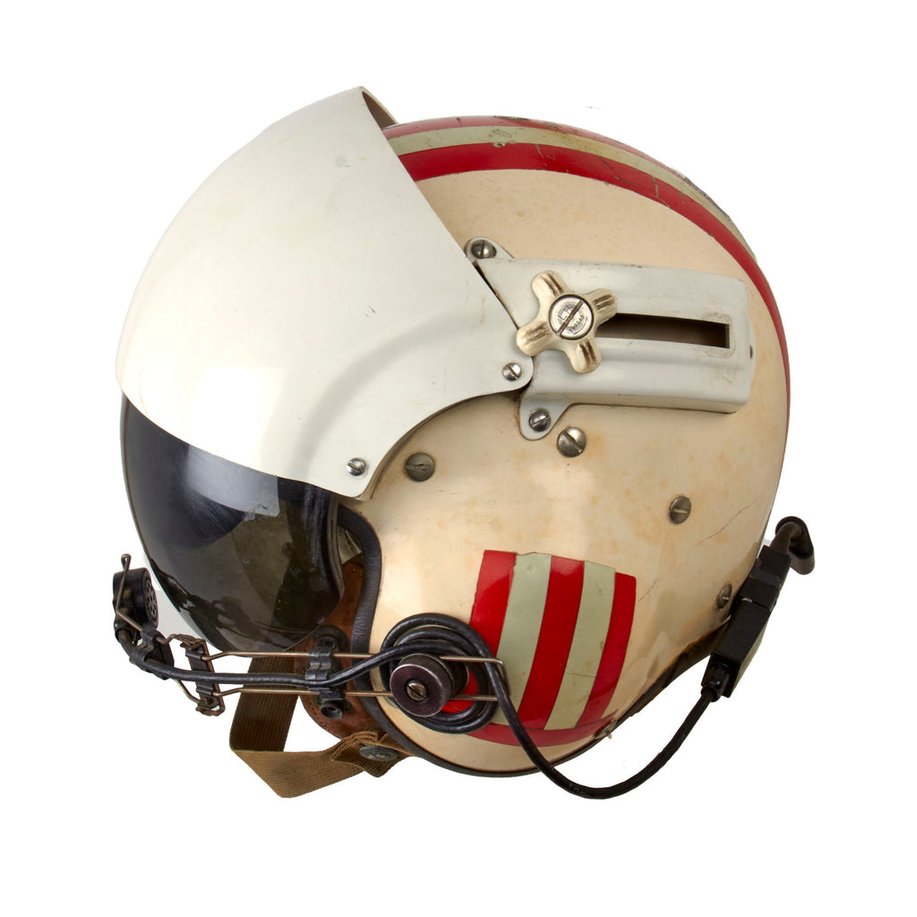 Original U.S. Navy Gentex SPH-4 Helicopter Helmet with Ramshorn Dual Visor and Avionics Original Items
