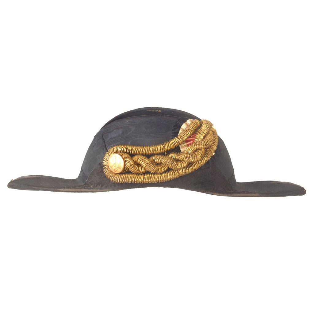 Original German WWII Kriegsmarine Navy Junior Officer’s “Fore and Aft” Bicorne Dress Cap by L.H. Berger Collani & Co. Original Items