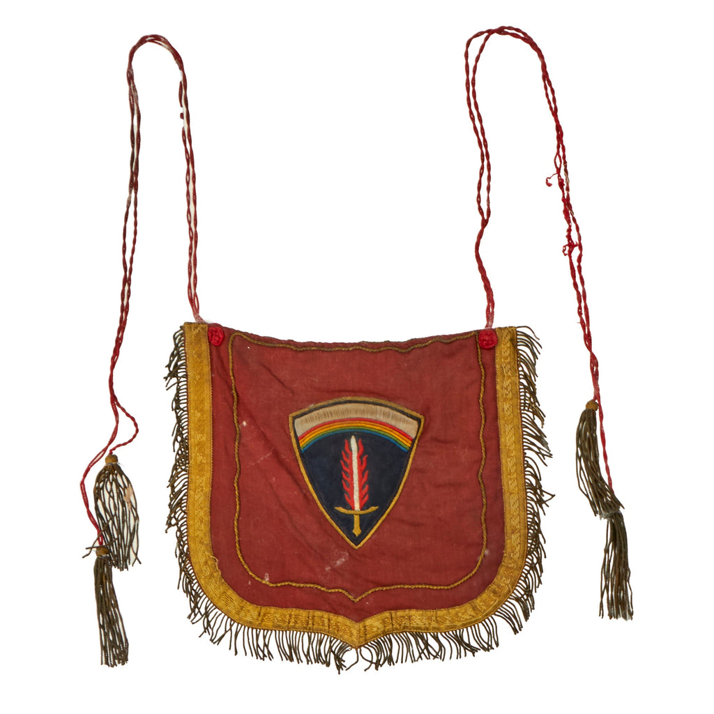 Original U.S. WWII SHAEF Supreme Headquarters Allied Expeditionary Force German-Made Double-Sided Trumpet Banner with Bullion Tassels & Insignia Original Items