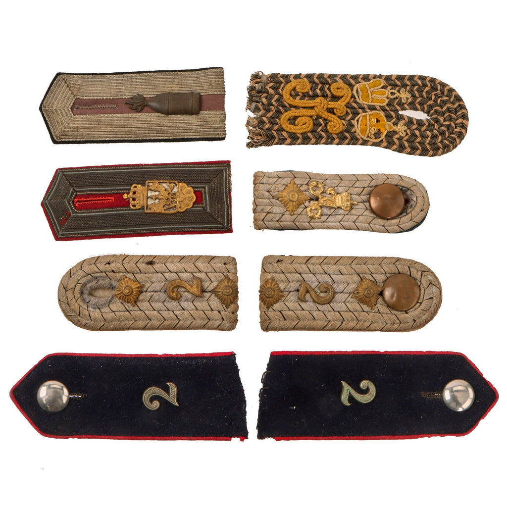 Original Imperial German WWI Regimental Shoulder Board Collection with Two Sets & Rare Infanterie-Regiment Nr. 63 Board - 8 Total Original Items
