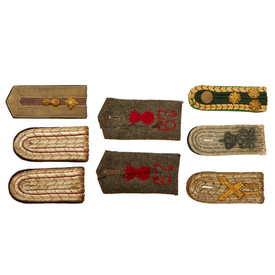 Original Imperial German WWI Regimental Shoulder Board Collection - 8 Total Original Items