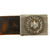 Original German WWII Army Heer EM/NCO Brown Leather Belt with Pebbled Aluminum Buckle by Dr. Franke & Co. of Lüdenscheid Original Items