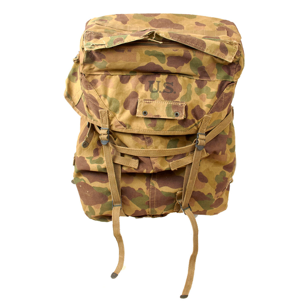 Original U.S. WWII M1942 Frogskin Camouflage Jungle Pack by Laird Schober - Dated 1943 Original Items