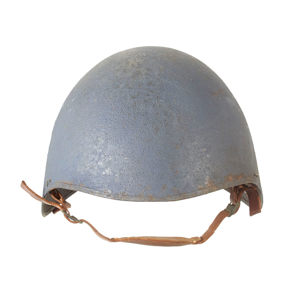 Original U.S. WWII Navy USN MK2 Talker Flak Helmet with Chin Strap Original Items