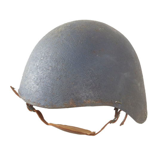 Original U.S. WWII Navy USN MK2 Talker Flak Helmet with Chin Strap Original Items