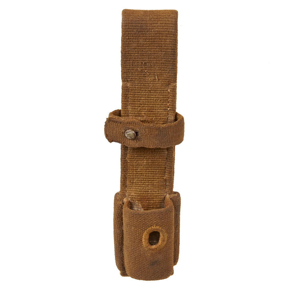 Original German WWII Rare Tropical Afrikakorps DAK Canvas Web Bayonet Frog - dated 1942 Original Items
