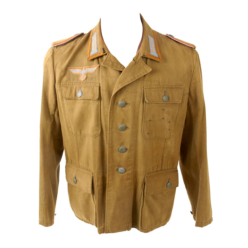 Original German WWII 1943 Dated Heer Army Panzer Unterfeldwebel NCO M43 Tropical Afrika Korps Uniform Tunic with Award Loops - Untouched Original Items