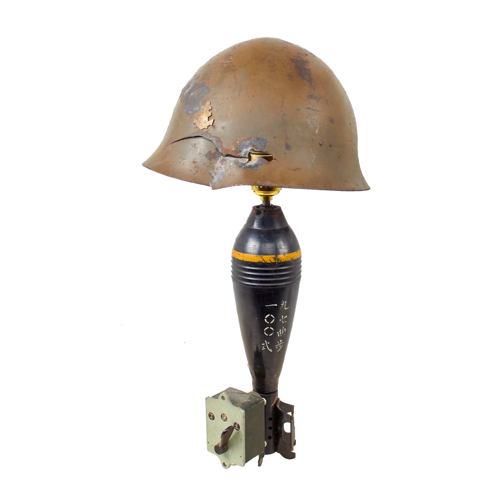 Original WWII Japanese Trench Art Lamp Made from Special Naval