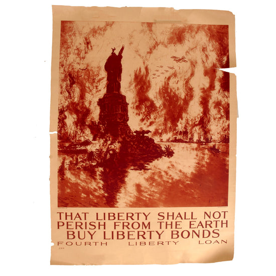 Original U.S. WWI Fourth Liberty Loan Poster - “That Liberty Shall Not Perish From the Earth” Annihilation of NYC - 22¼ x 33” Original Items