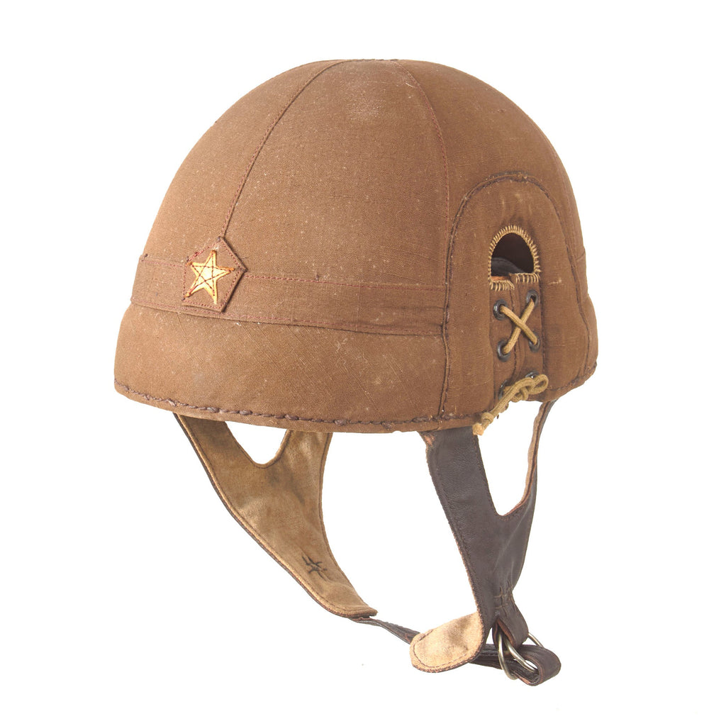 Original Japanese WWII Imperial Japanese Army Tanker Helmet with Markings - Dated 1944 Original Items