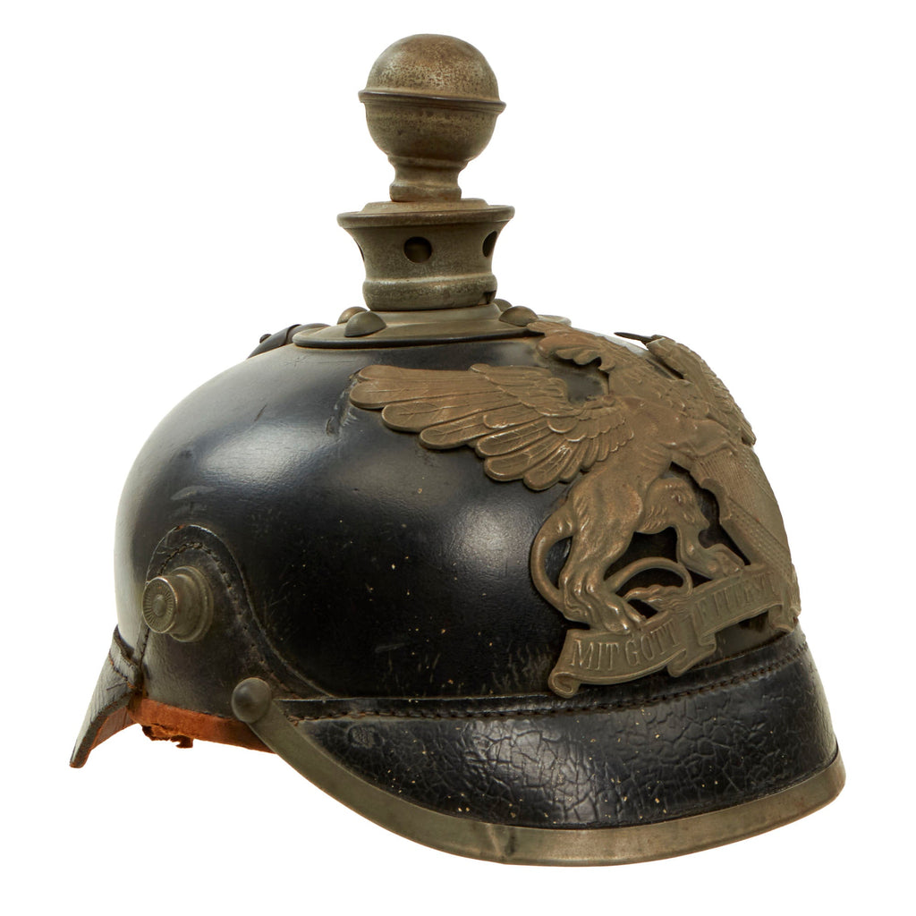 Original Imperial German WWI Grand Duchy of Baden M1915 Artillery EM/NCO Pickelhaube Helmet - Marked JR 111 1916 - Size 56 - Kugelhelm Original Items