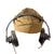 Original German WWII DAK Afrikakorps Panzer EM-NCO M38 Overseas Cap Size 54cm with Armored Vehicle Model B Headset Original Items