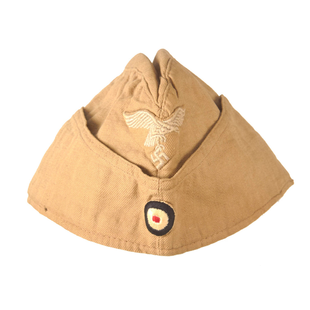 Original German WWII 1942 Dated Luftwaffe DAK Afrikakorps EM-NCO M38 Tropical Overseas Cap by Berolina - Size 54 Original Items