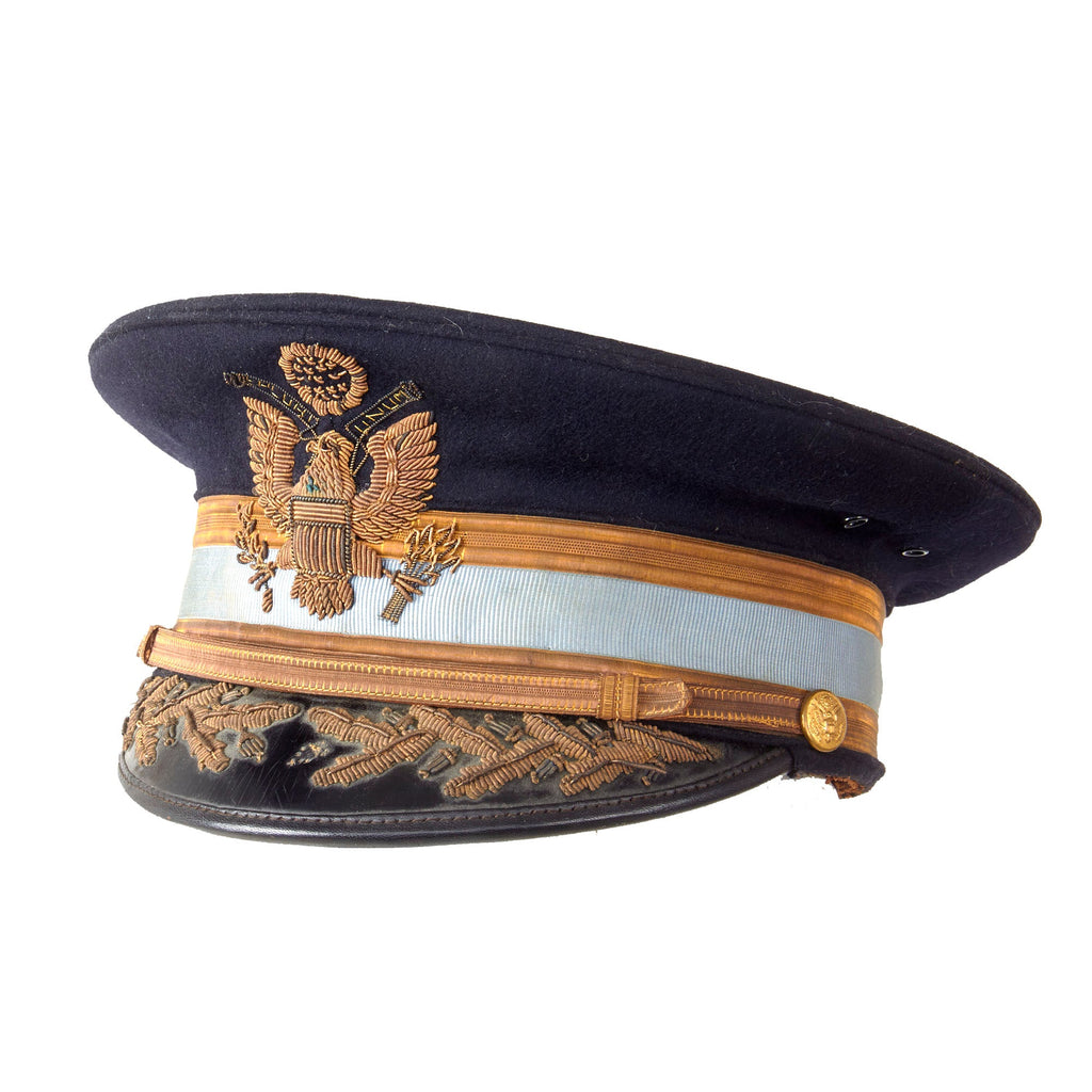 Original U.S. WWI M1902 Infantry Officer’s Visor Cap with Direct Embroidered Bullion Eagle & Foliage by Jacob Reed’s Sons of Philadelphia Original Items