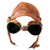 Original Japanese Post-WWI Rare Leather Summer Flight Helmet by Iida & Co. Takashimaya with Period Goggles - Size 2 Original Items