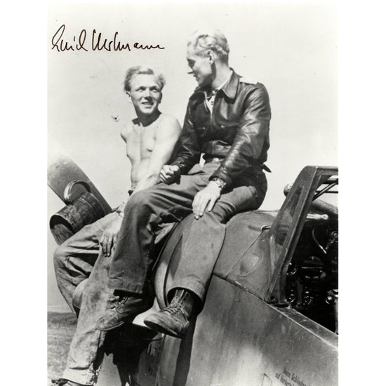 Original German WWII Signed Reprinted Photo of Ace Erich Hartman in Frame - 9⅛ x 11⅜” Original Items