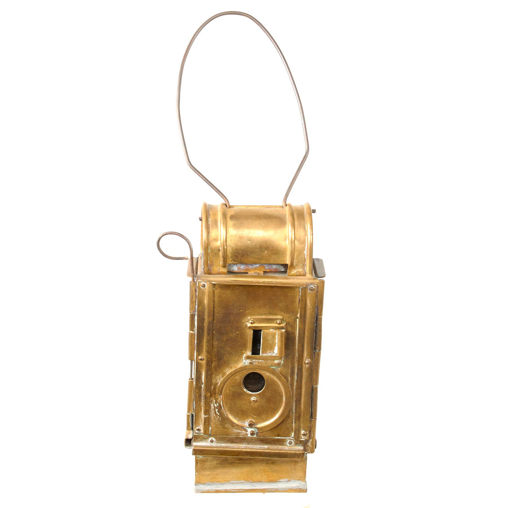 Original Imperial German Pre-WWI Brass Railway Oil Lantern with Multiple Shutters Original Items