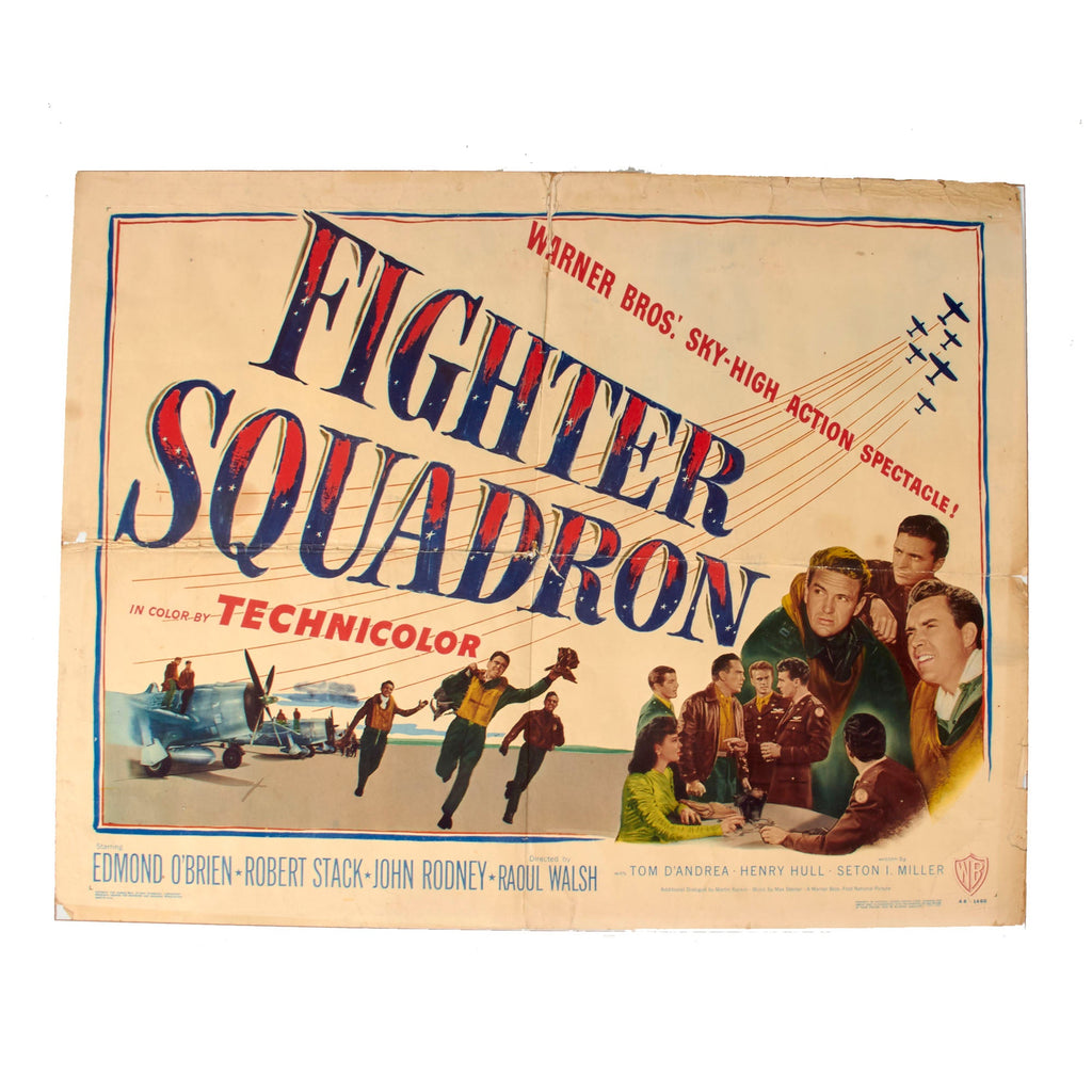 Original U.S. Post-WWII “Fighter Squadron” 1948 Movie Poster by Warner Brothers - 22 x 28” Original Items