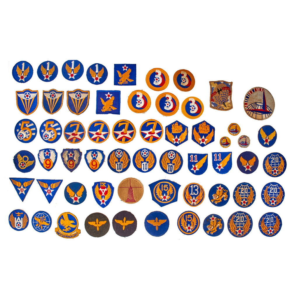 Original U.S. WWII AAF Army Air Forces Patch Lot with Great Variation - 59 Patches Total Original Items