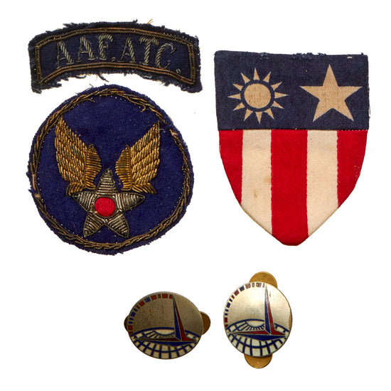 Original U.S. WWII CBI AAF Air Transport Command Theater-Made Patch & Sterling DUI Lot Original Items