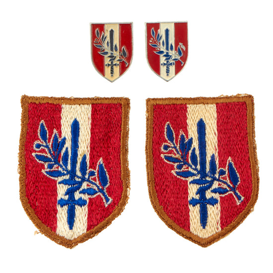 Original U.S. WWII Occupation US Forces Austria Insignia Lot - Austrian-Made SSIs and DUI Set Original Items