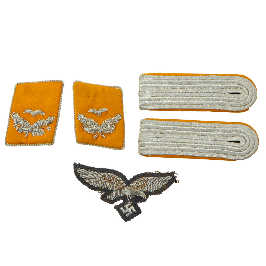 Original German WWII Luftwaffe Flight  Branch Leutnant Officers Field Uniform Rank Insignia Set Original Items