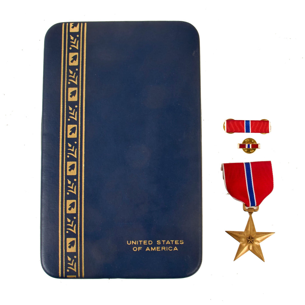 Original U.S. WWII 32nd Infantry Division Engraved Replacement Bronze Star Medal with Copy of Discharge - Alvin E. Bemarkt Jr. Original Items