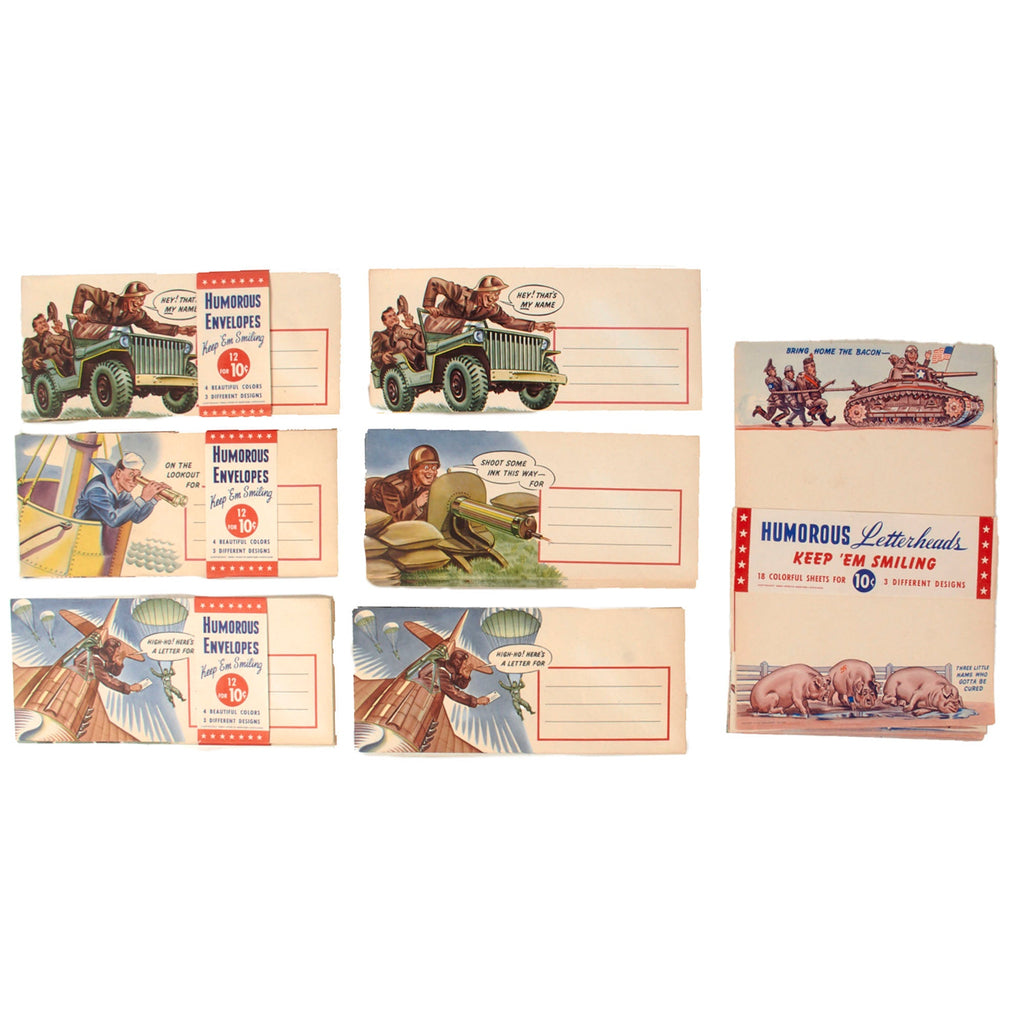 Original U.S. WWII Patriotic & Anti-Axis Stationary Lot - Most Still in Original Packaging Original Items