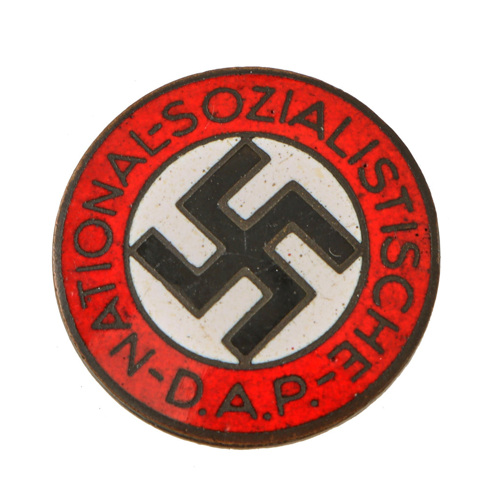 Original German WWII NSDAP Party Enamel Membership Badge Pin by Kerbach & Israel - RZM M1/42 Original Items