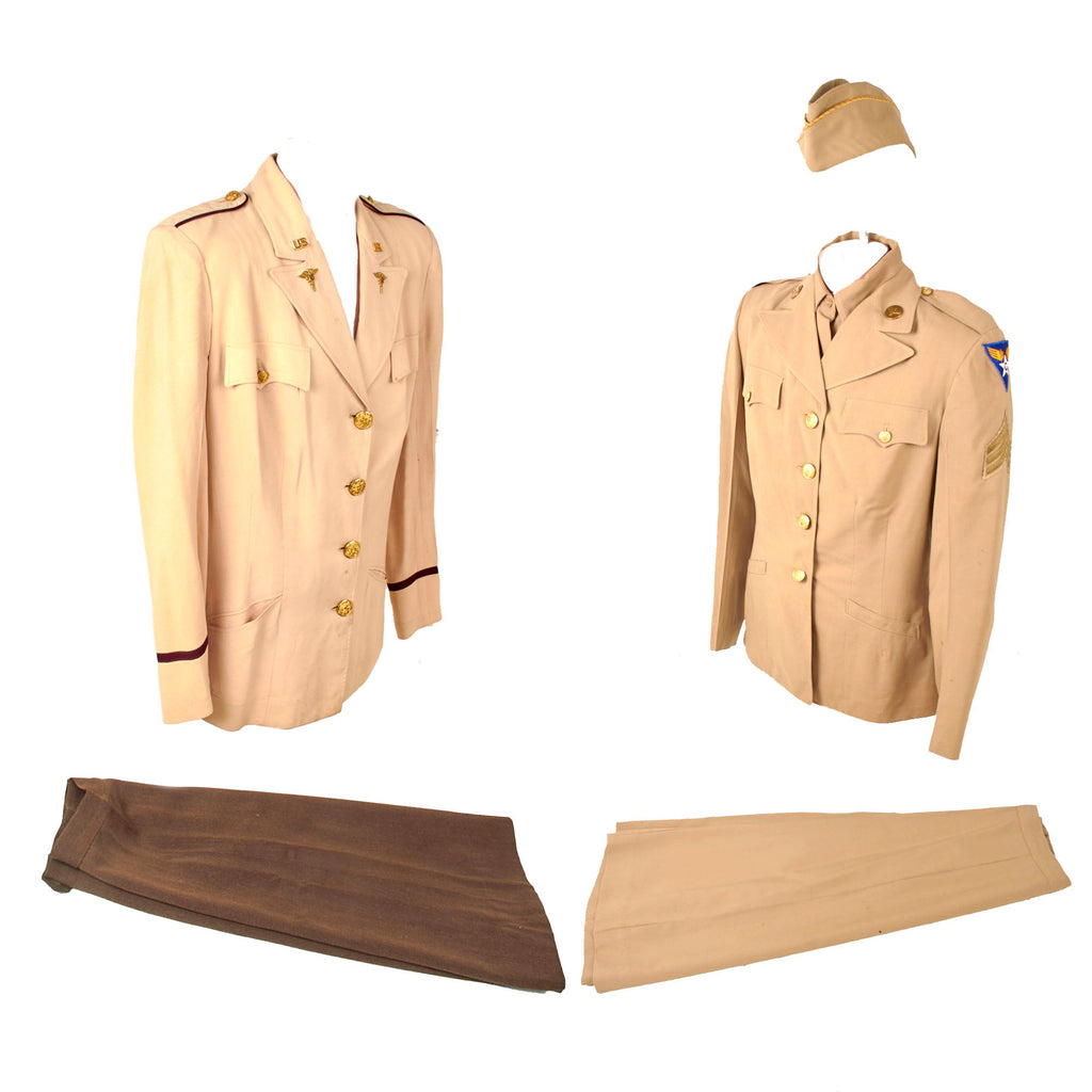 Original U.S. WWII Lot of Two Female Army Uniforms - Army Nurse Corps & 12th Air Force Sergeant Original Items