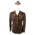 Original U.S. WWII Early War 1st Armored Division Colonel’s Uniform with Enamel Division Pins, Garrison Cap, and Patched Shirt - Great Research Potential Original Items