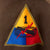 Original U.S. WWII Early War 1st Armored Division Colonel’s Uniform with Enamel Division Pins, Garrison Cap, and Patched Shirt - Great Research Potential Original Items
