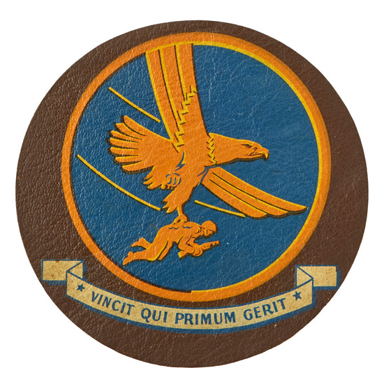 Original U.S. WWII I Troop Carrier Command Leather Pocket Patch Original Items