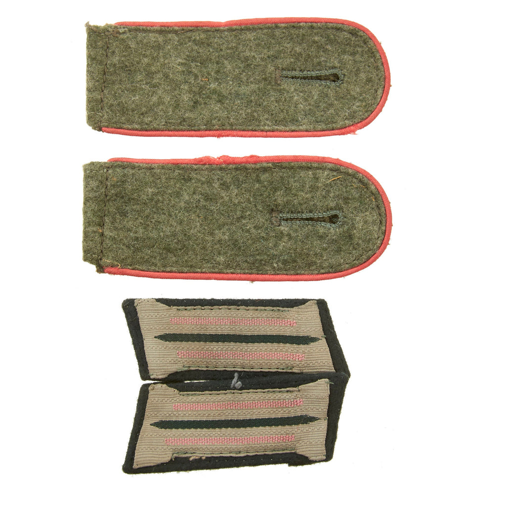 Original German WWII Heer Army Panzer Collar Tab & Insignia Set - Pair of EM/NCO Litzen and Shoulder Boards Original Items