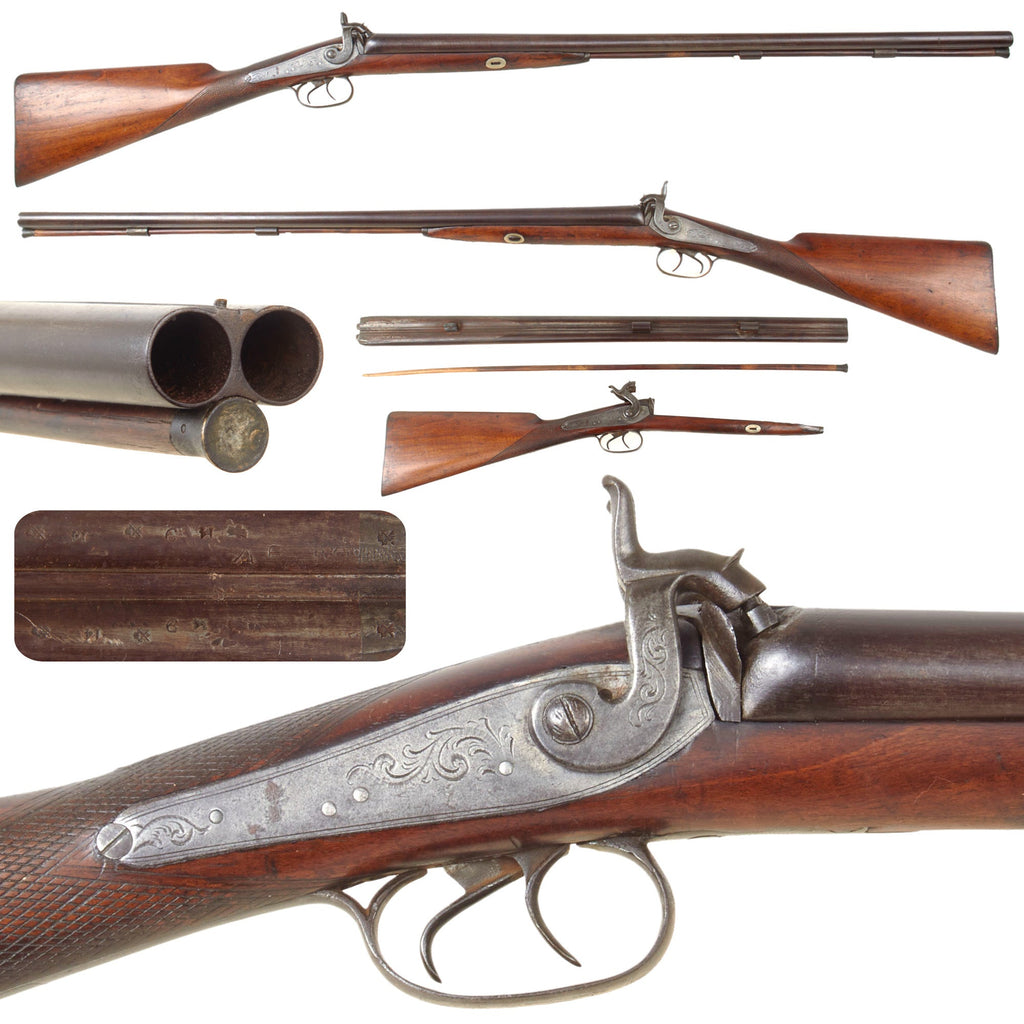 Original British 14 Bore Double Barrel Percussion Fowling Piece for U.S. Market - circa 1860 Original Items
