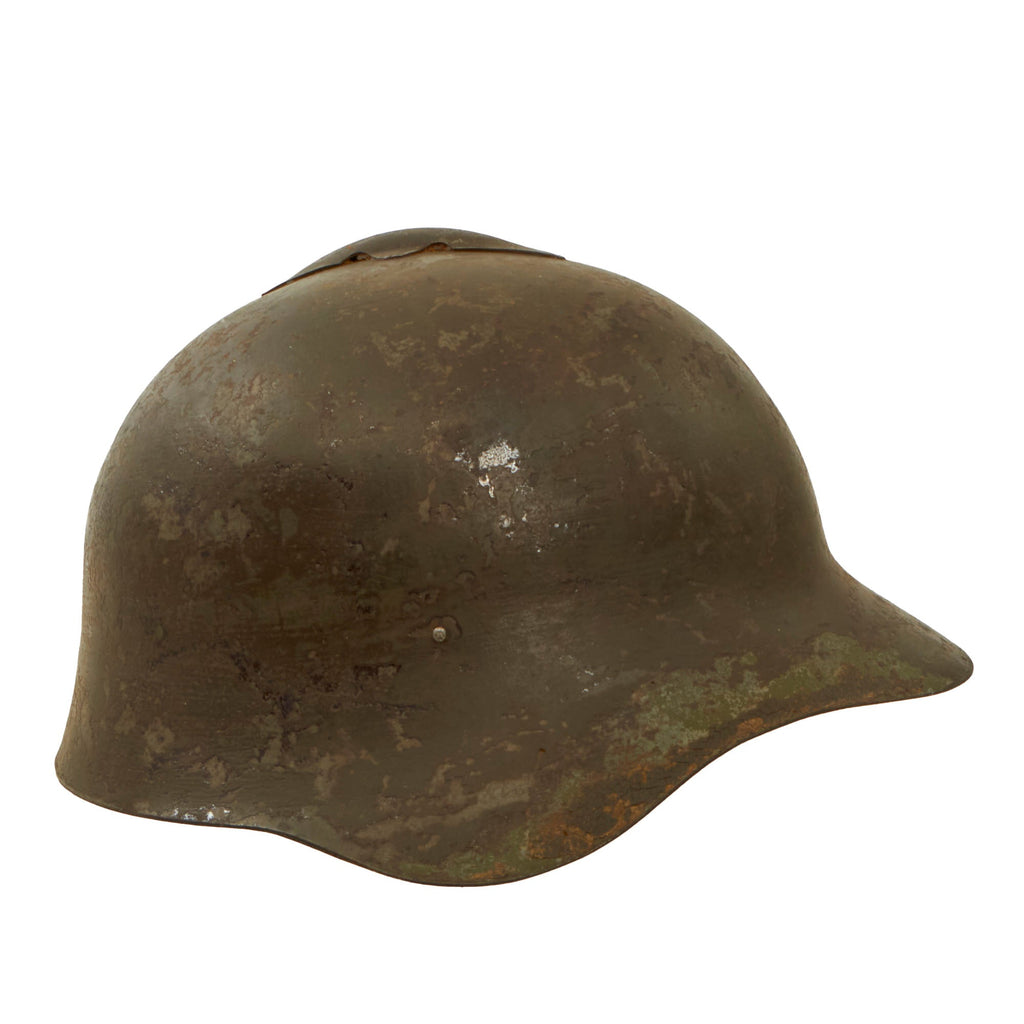 Original WWII Soviet Union SSh-36 "Gladiator" Steel Combat Helmet with SSh-39 Style Liner & Detached Leather Chinstrap Original Items