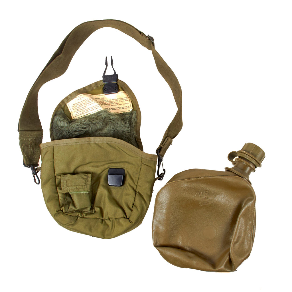 Original U.S. Vietnam War 2 Quart Collapsible Canteen in Original Carry Bag - Dated 1968 - Excellent Original Items